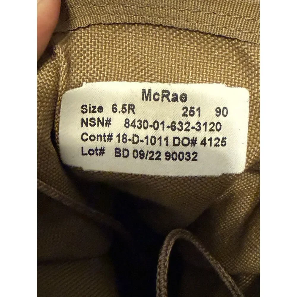 US Military McRae Coyote Men’s Size 6.5 Hot Weather Combat Boots Vibram Tactical